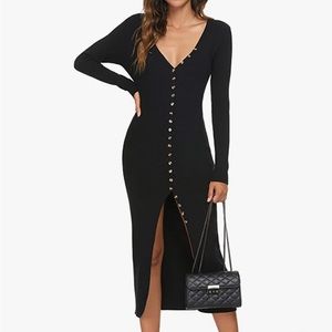 💥 Black sweater dress, with button detail. Never been worn